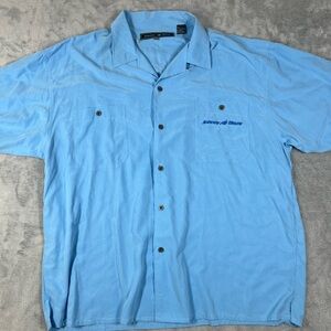 Vintage Johnny Blaze Shirt Button Up Short Sleeve Men’s Size XXL Blue